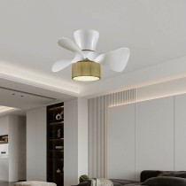 Ceiling Fan with Light Romimex White Natural