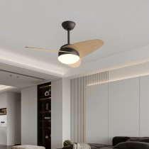 Deckenventilator mit Lampe Romimex Schwarz natürlich