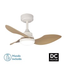 Ceiling Fan with Light Romimex White Natural