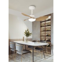 Ceiling Fan with Light Romimex White Natural