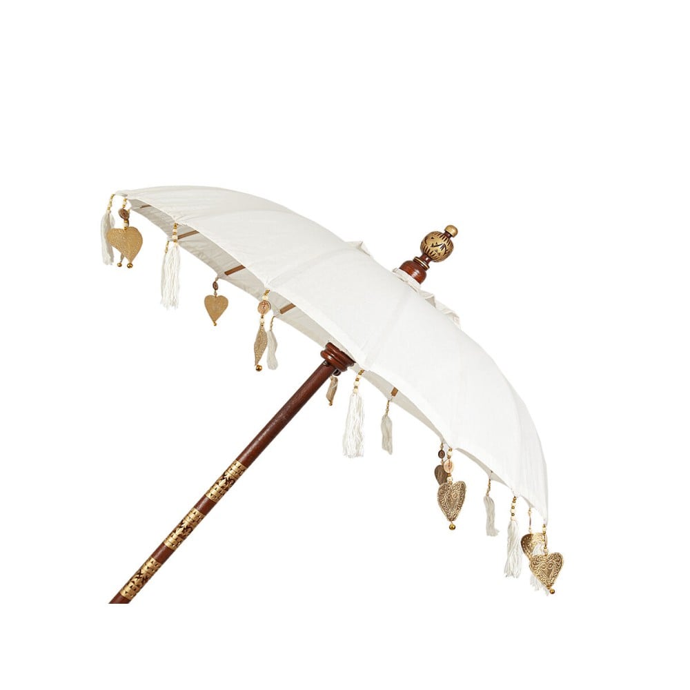 Decorative umbrella Romimex Bali White 130 x 200 x 130 cm