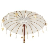 Decorative umbrella Romimex Bali White 130 x 200 x 130 cm