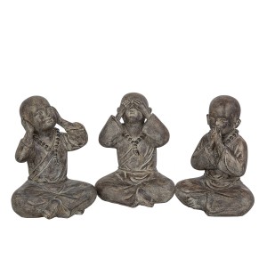 Ensemble de Figurines Romimex Gris Moine 17 x 22 x 15 cm 3 Pièces