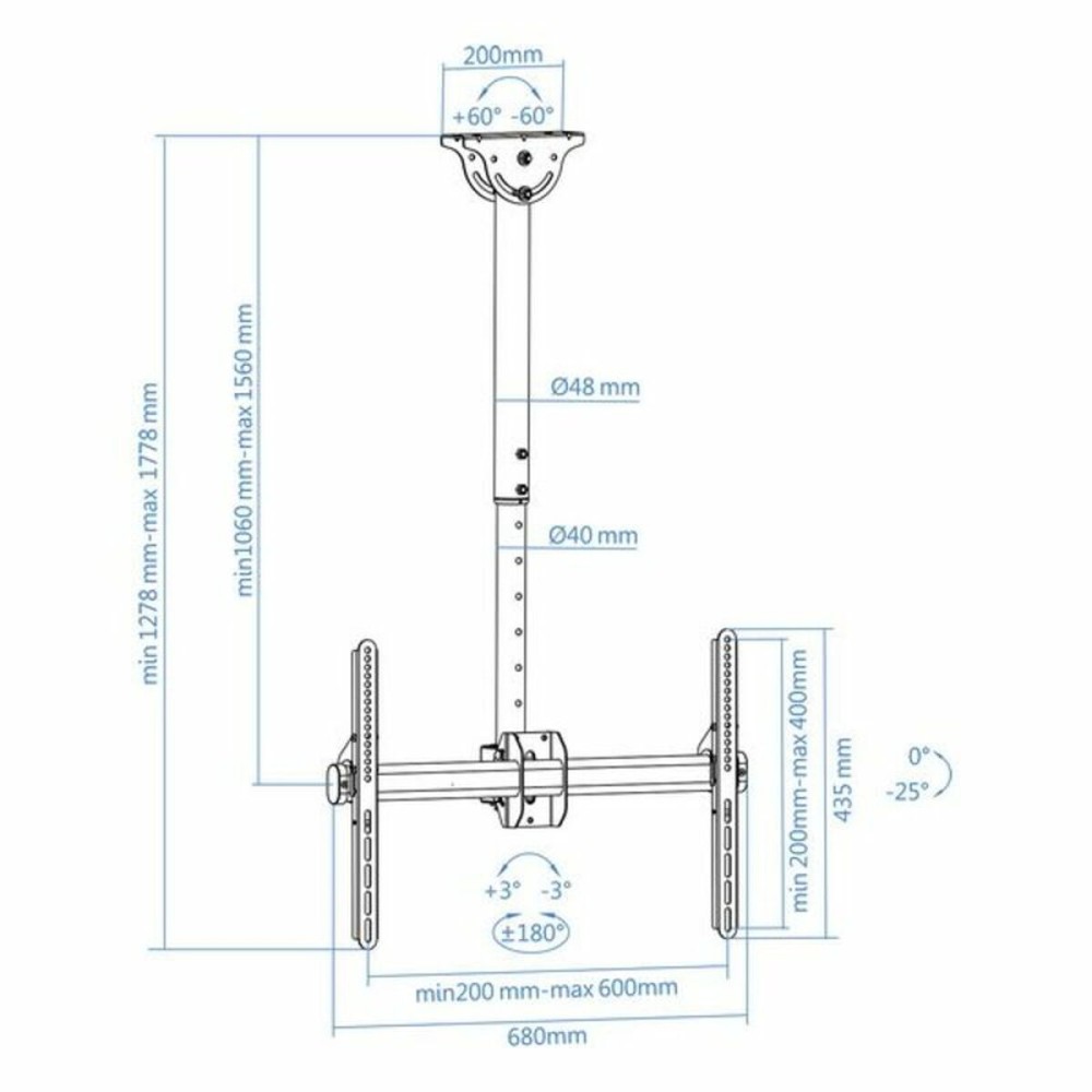 TV Ceiling Support TooQ LPCE1170TSLI-B