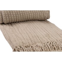 Couverture Romimex Beige Avec franges 130 x 200 x 1 cm