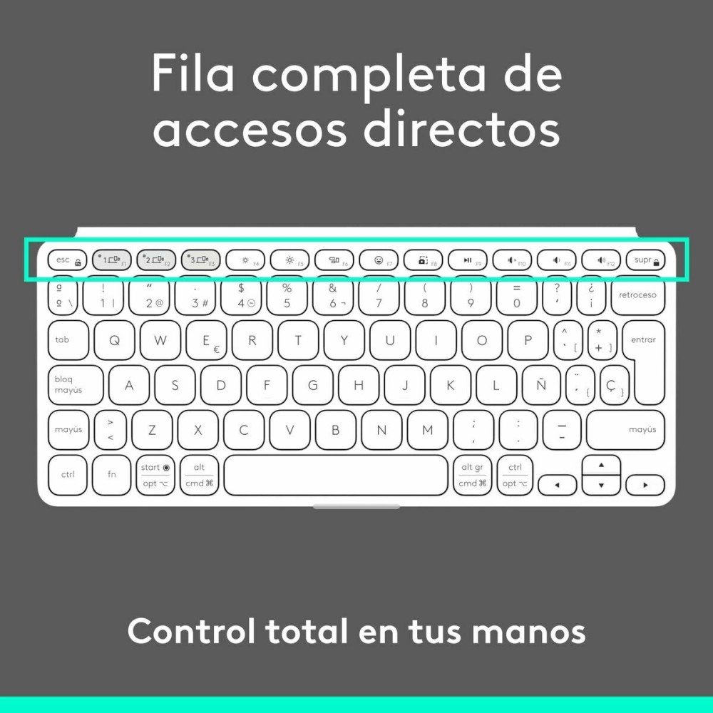 Keyboard Logitech 920-012974 White Grey QWERTY