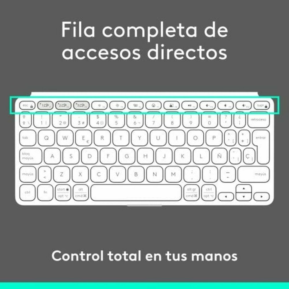 Keyboard Logitech 920-012974 White Grey QWERTY