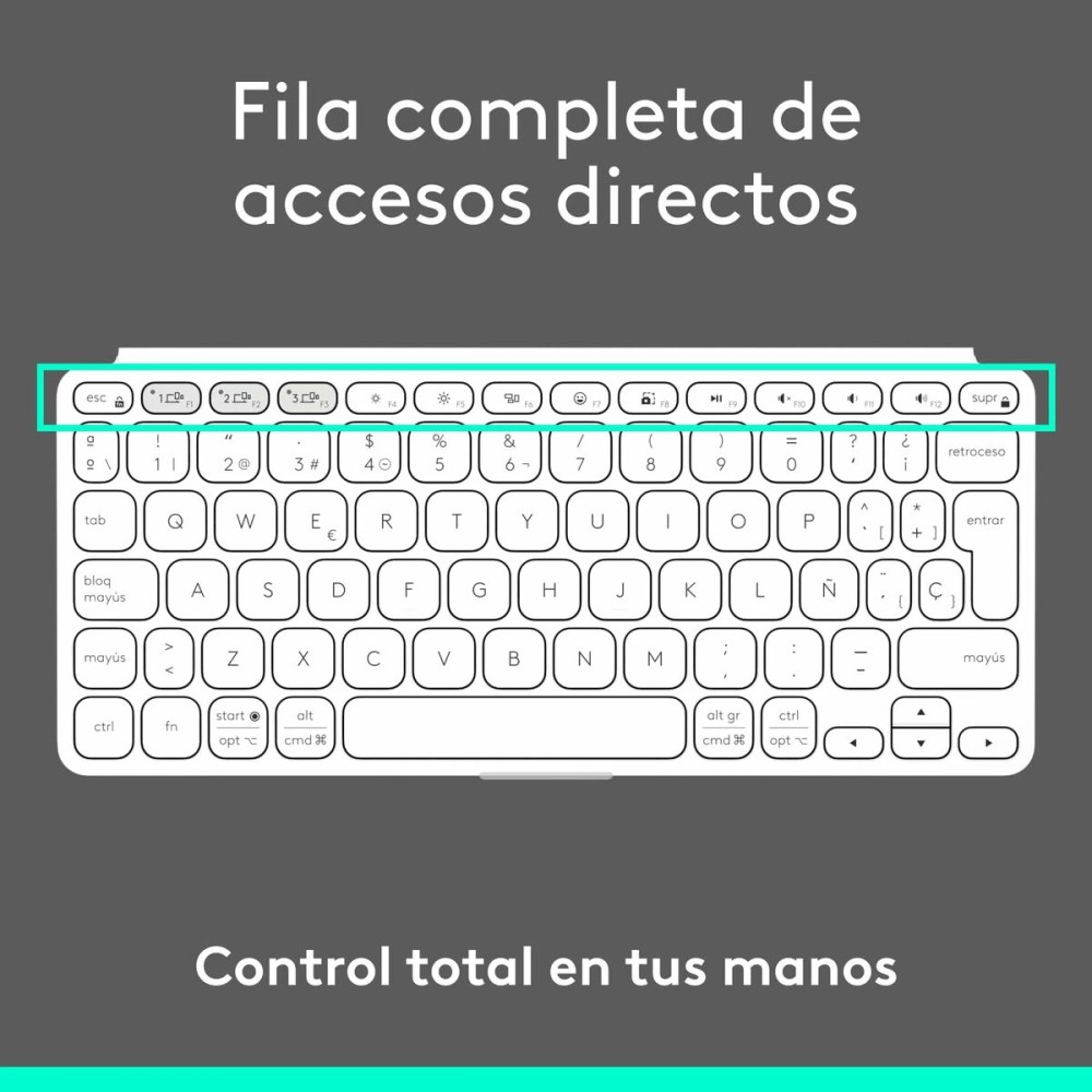 Keyboard Logitech 920-012974 White Grey QWERTY