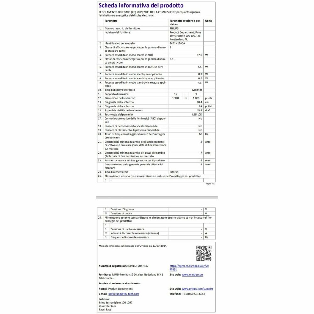 Écran Philips 23,8" Full HD