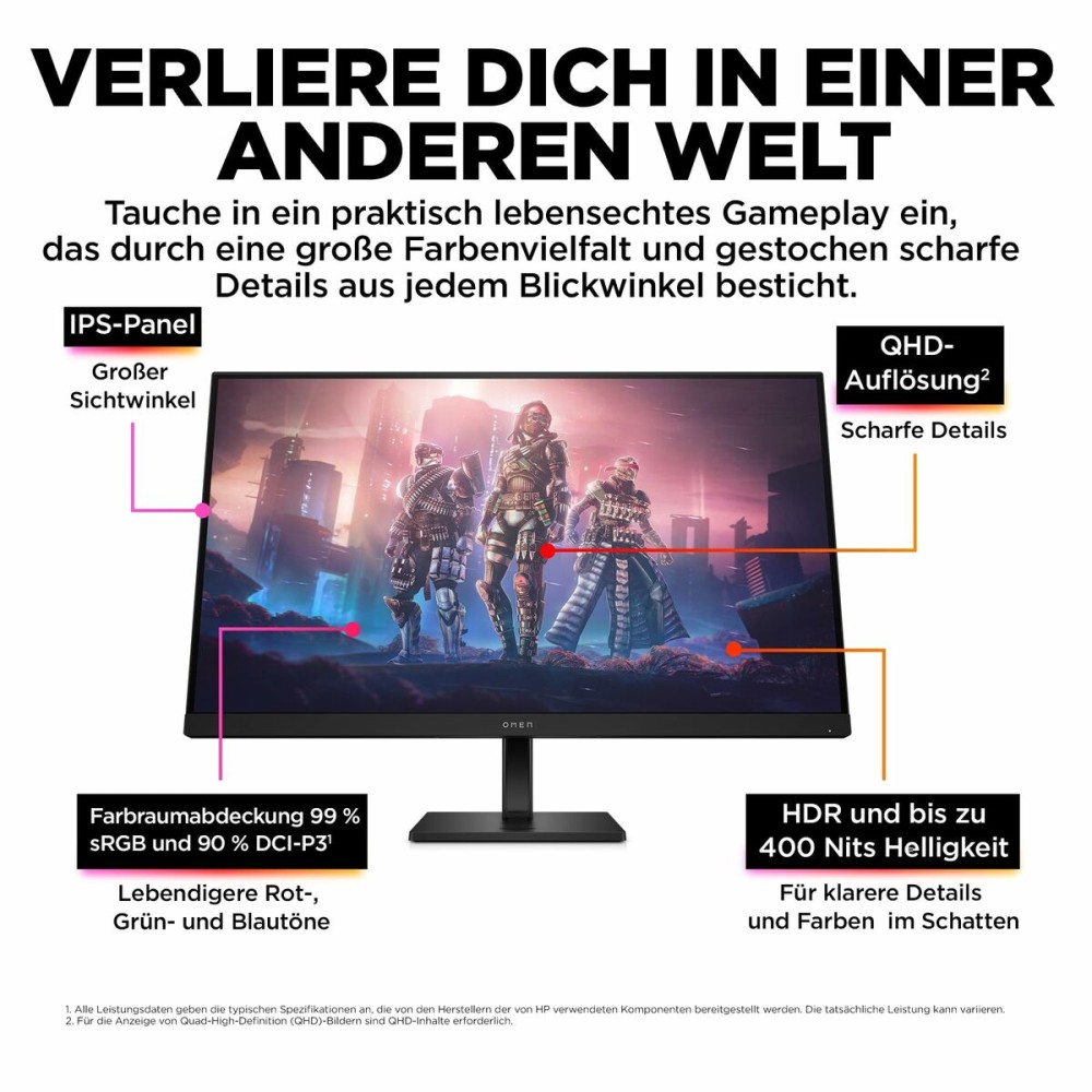 Gaming-Monitor HP 780K0E9ABB Quad HD 32"