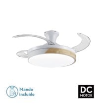 Ceiling Fan with Light Romimex White Natural