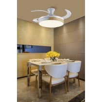 Ceiling Fan with Light Romimex White Natural