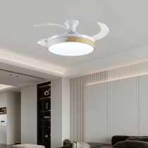 Deckenventilator mit Lampe Romimex Weiß natürlich