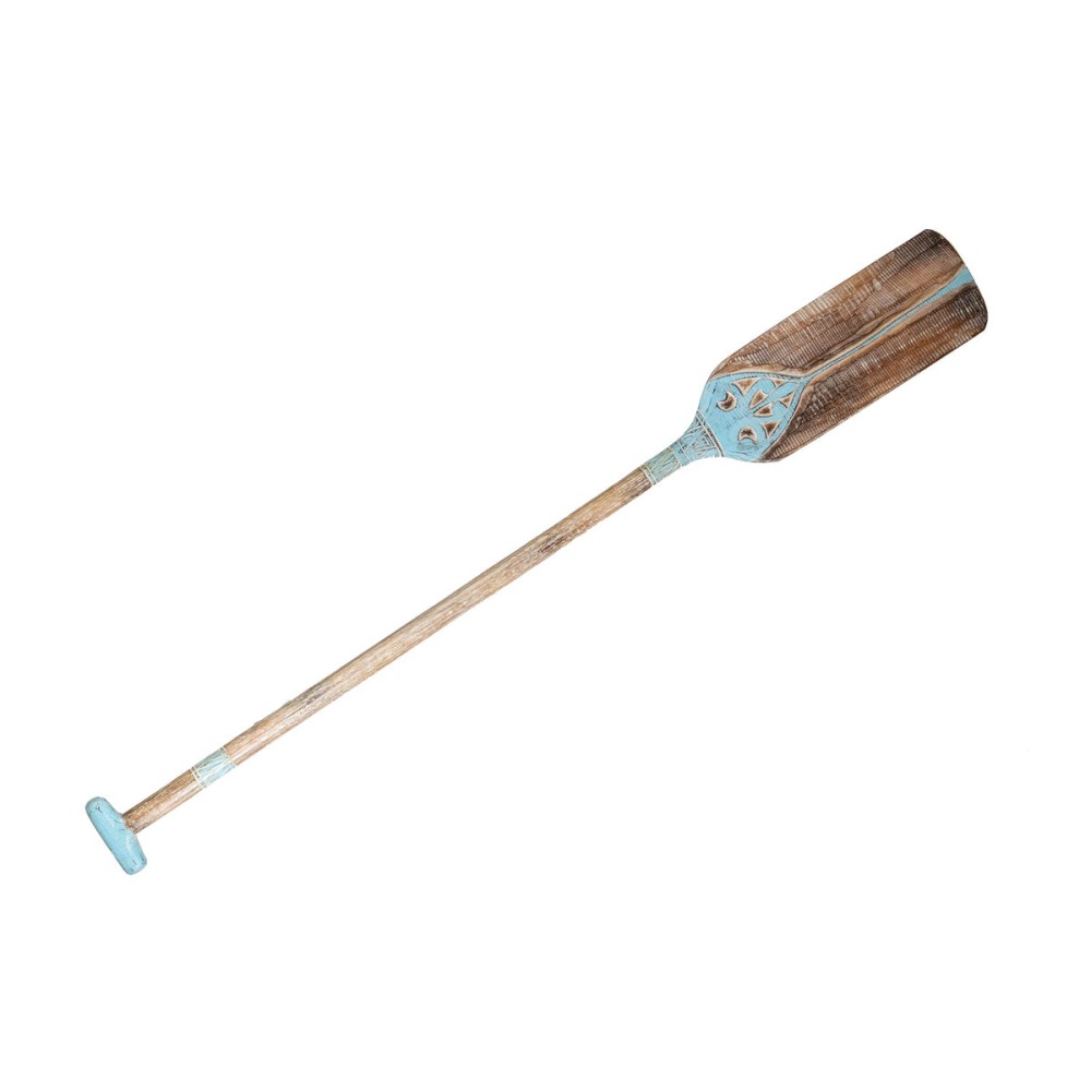 Wall Decoration Romimex Turquoise Natural Paddle 17 x 142 x 4 cm