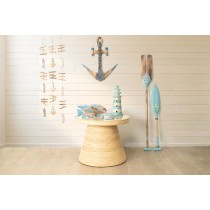 Wall Decoration Romimex Turquoise Natural Paddle 17 x 142 x 4 cm