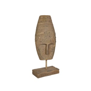 Decorative Figure Romimex Beige Mask 15 x 67 x 30 cm