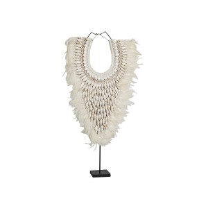 Decorative Figure Romimex White Shell necklace 40 x 60 x 15 cm