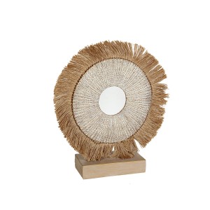 Figurine Décorative Romimex Beige Naturel 8 x 33 x 29 cm Avec franges Disco