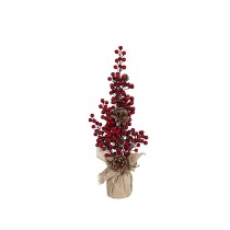 Plante décorative Romimex Rouge Beige Gui Pomme de pin 13 x 50 x 13 cm