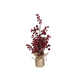 Plante décorative Romimex Rouge Beige Gui Pomme de pin 13 x 50 x 13 cm