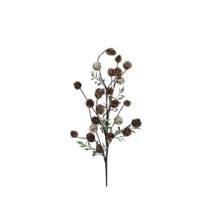 Décorations de Noël Romimex Marron Doré Pomme de pin Branche Boules de Noël 16 x 61 x 16 cm