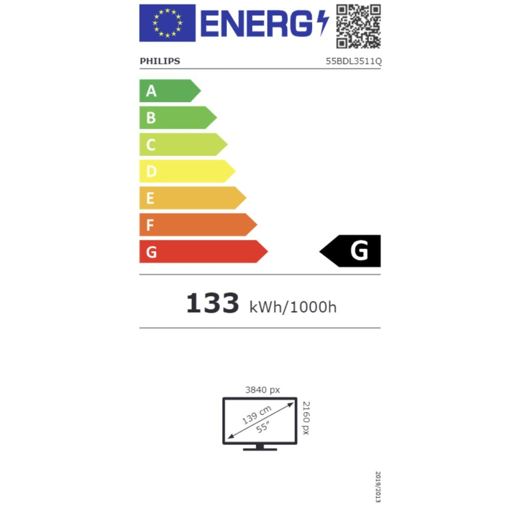 Moniteur Videowall Philips 55BDL3511Q/00 4K Ultra HD 55" LED