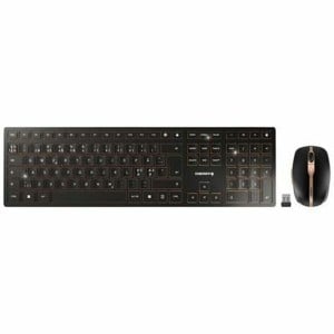 Tastatur mit Maus Cherry JD-9100PN-2 Schwarz Qwerty Spanisch