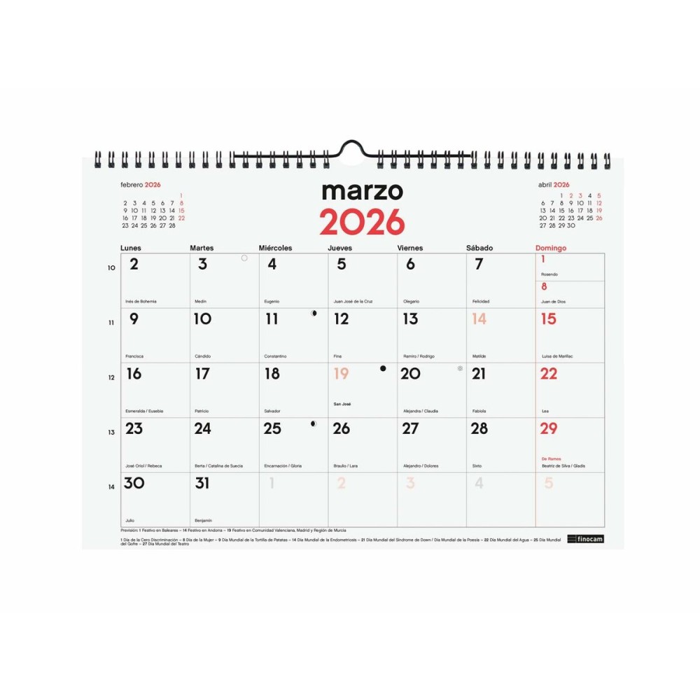 calendrier mural Finocam