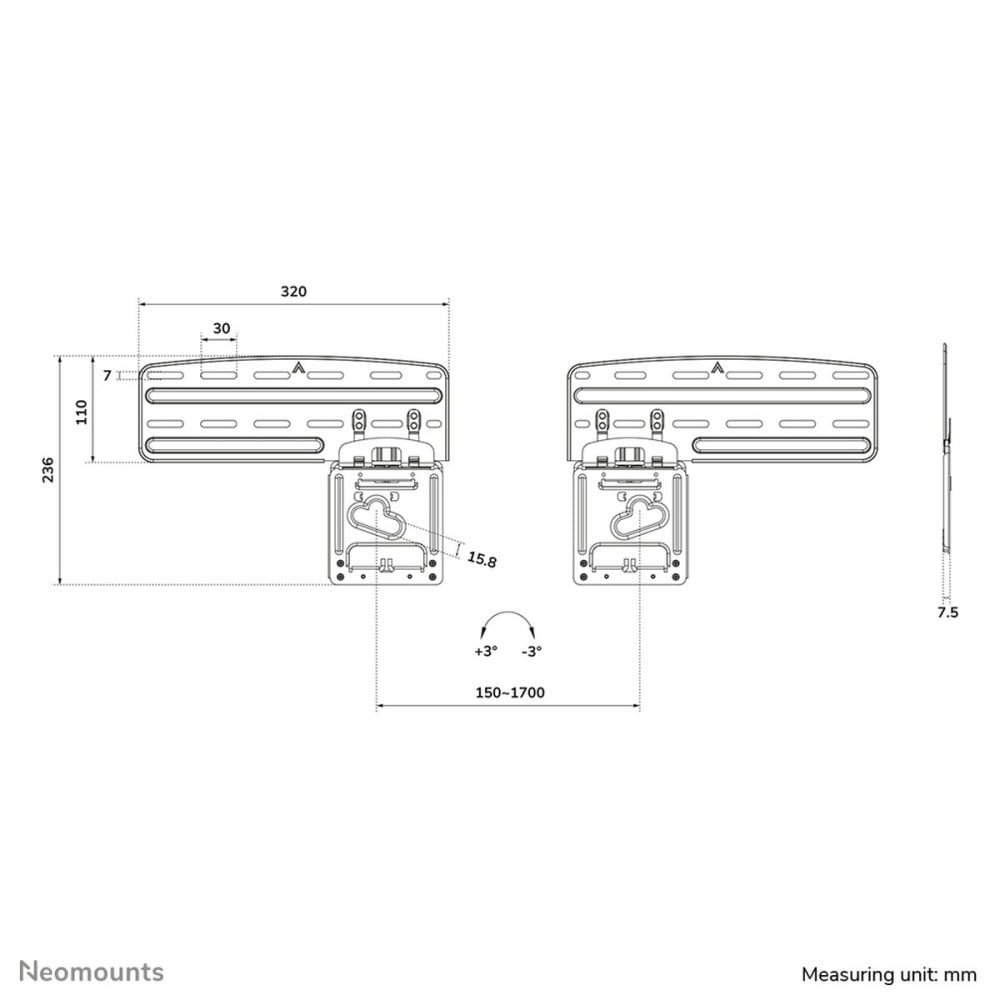 TV Halterung Neomounts WL30-265BL1 43" 60 Kg