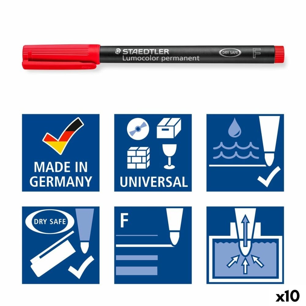 Dauermarker Staedtler 318-4 Orange 0,6 mm 10 Stücke (10 Stück)