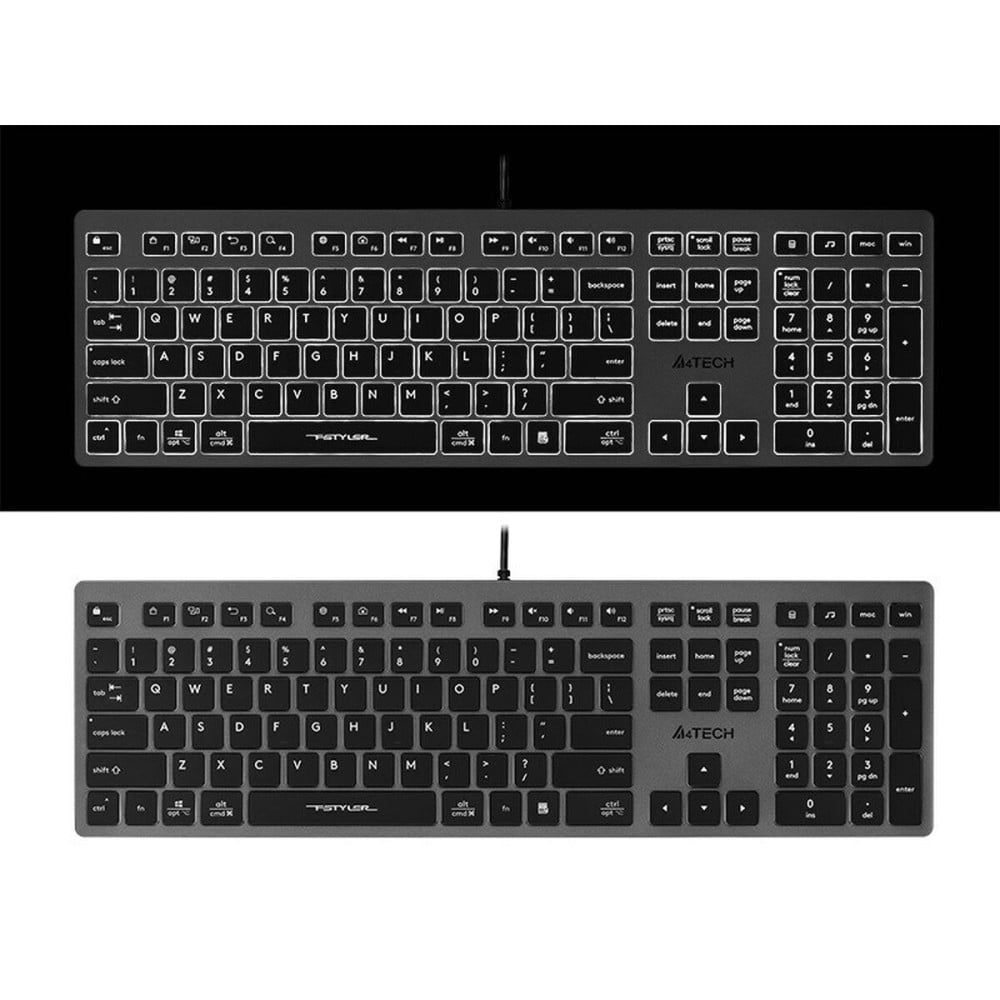 Clavier A4 Tech A4TKLA47125 Blanc Noir Gris QWERTY