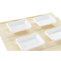 Sushi Set DKD Home Decor Metal Bamboo White Natural Oriental 30 x 40 cm 28 x 22 x 2,5 cm (9 Pieces)