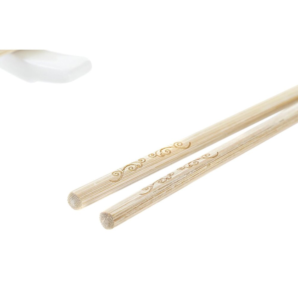 Set de sushi DKD Home Decor Bambou Ardoise Naturel Oriental 28 x 9 x 2 cm (3 Pièces) (6 Pièces)