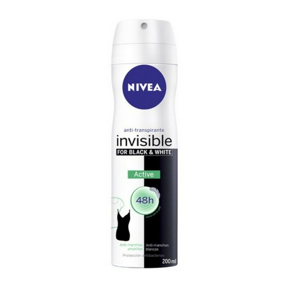 Deospray Black & White Invisible Active Nivea Black White Invisible Active (200 ml) 200 ml