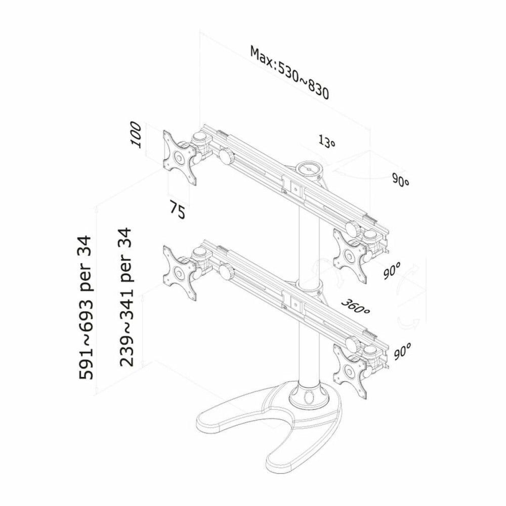 Support de table d'écran Neomounts FPMA-D700DD4 
