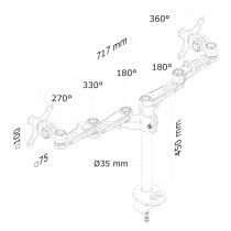 Bildschirm-Träger für den Tisch Neomounts FPMA-D935DG 10" 27"