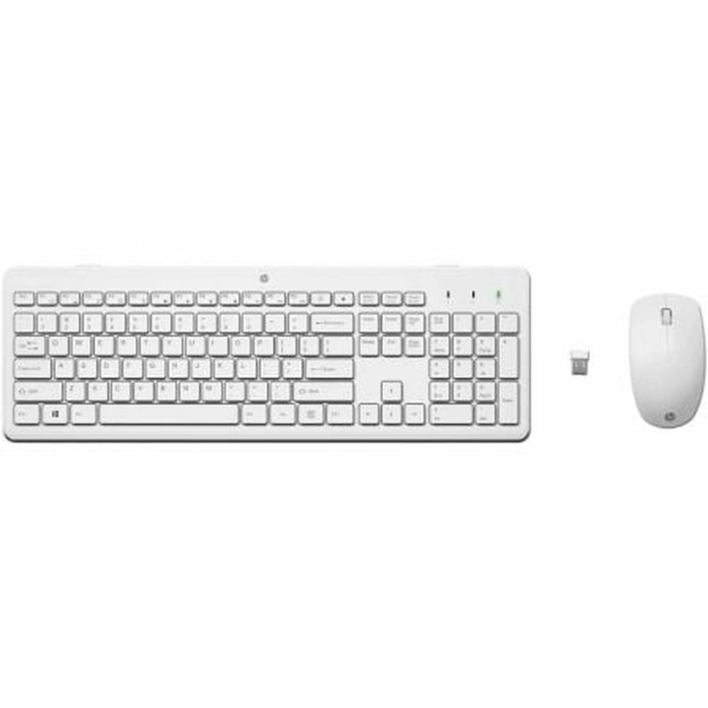 Clavier et souris sans fil HP 230 Blanc Espagnol Qwerty