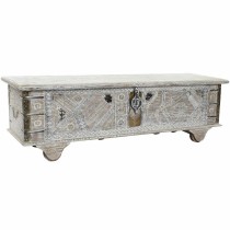 Coffre DKD Home Decor 8424001858361 Bois de paulownia Blanc Laiton Bois de manguier 146 x 40 x 45 cm