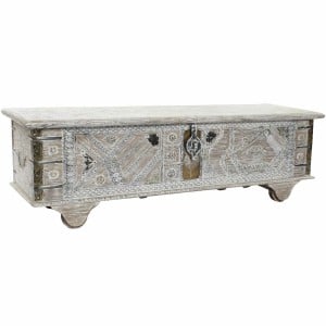 Chest DKD Home Decor 8424001858361 Paolownia wood White Brass Mango wood 146 x 40 x 45 cm