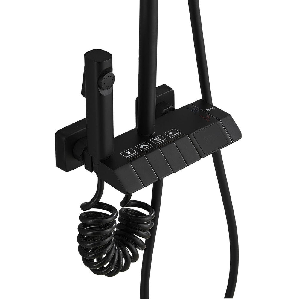Shower Column Fontastock Black Stainless steel ABS Plastic