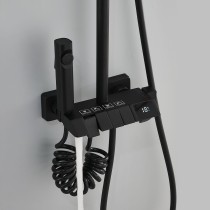 Shower Column Fontastock Black Stainless steel ABS Plastic