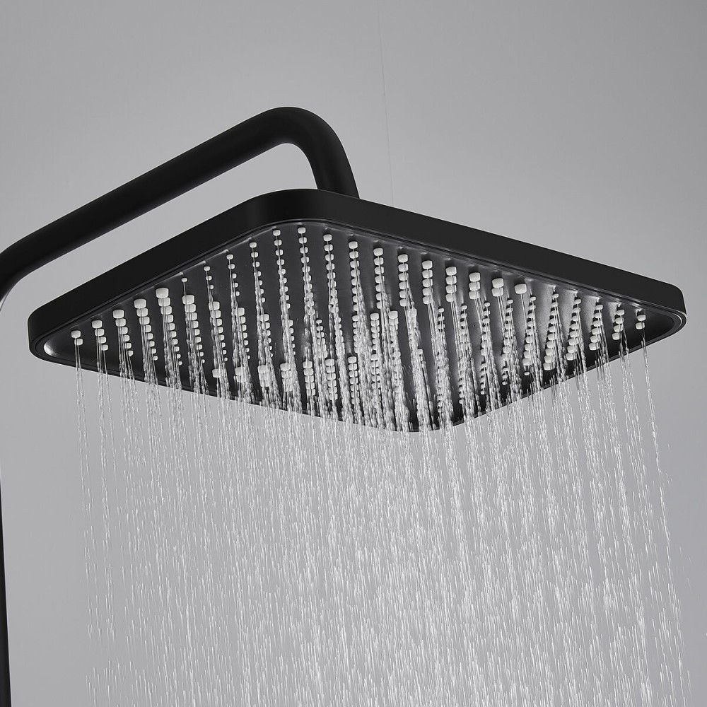 Shower Column Fontastock Black Stainless steel ABS Plastic