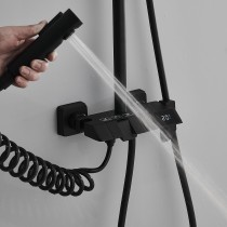 Shower Column Fontastock Black Stainless steel ABS Plastic