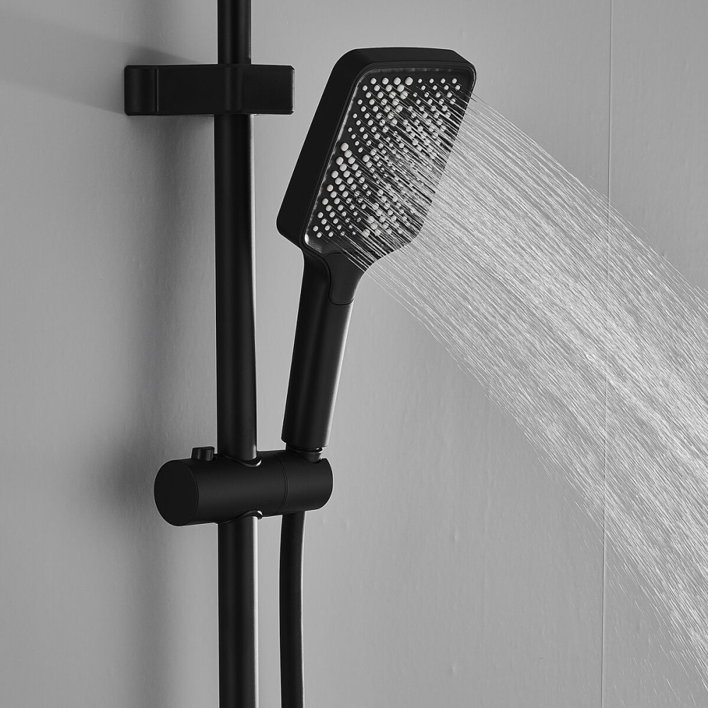 Shower Column Fontastock Black Stainless steel ABS Plastic