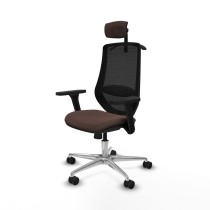 Chaise de Bureau avec Appui-tête Mardos Piqueras y Crespo D086N2H Noir Brun foncé