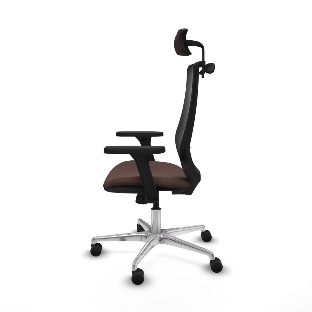 Chaise de Bureau avec Appui-tête Mardos Piqueras y Crespo D086N2H Noir Brun foncé