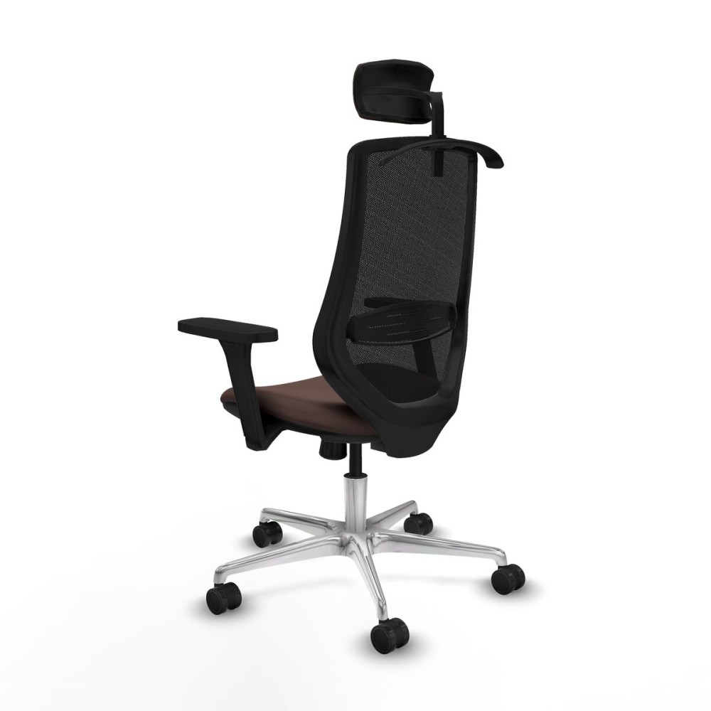 Chaise de Bureau avec Appui-tête Mardos Piqueras y Crespo D086N2H Noir Brun foncé