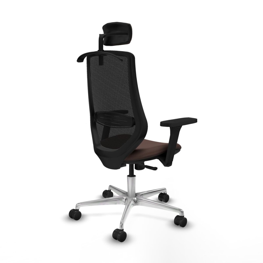 Chaise de Bureau avec Appui-tête Mardos Piqueras y Crespo D086N2H Noir Brun foncé