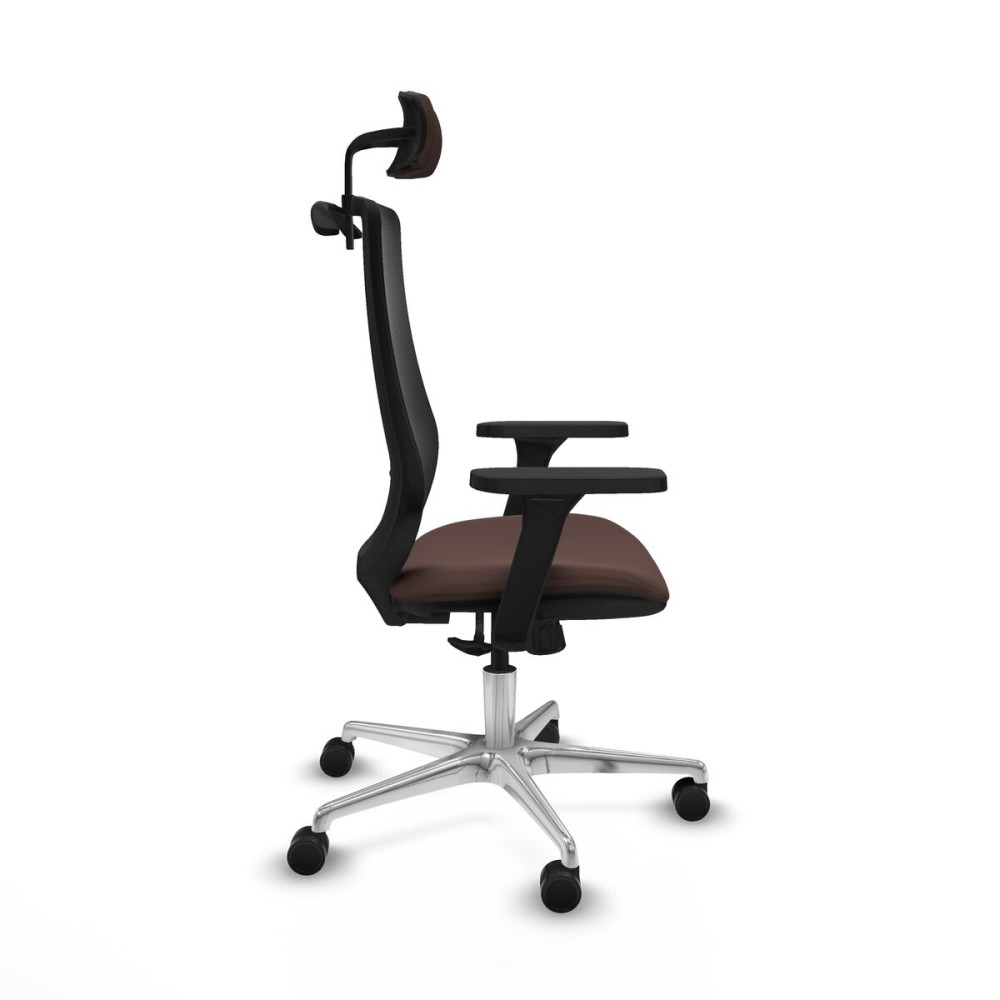 Chaise de Bureau avec Appui-tête Mardos Piqueras y Crespo D086N2H Noir Brun foncé
