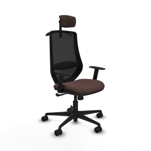 Bürostuhl mit Kopfstütze Mardos Piqueras y Crespo D036N2H Schwarz Dunkelbraun